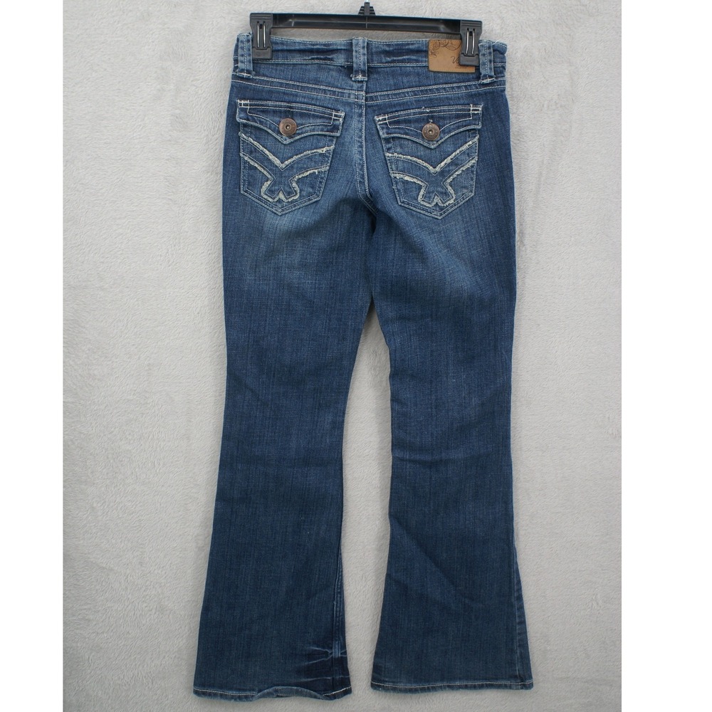 Vanity Premium Collection Womens Bootcut Jeans Blue‎ Distressed Low Rise 28x31